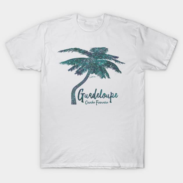 Guadeloupe, French Caribbean, Palm Tree T-Shirt by jcombs